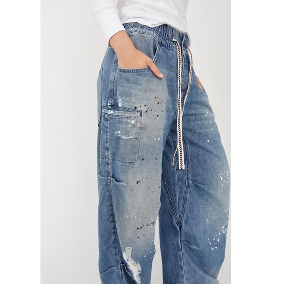 Free People Blue Wide Leg Pants - Picture 4 of 5